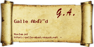 Galle Abád névjegykártya